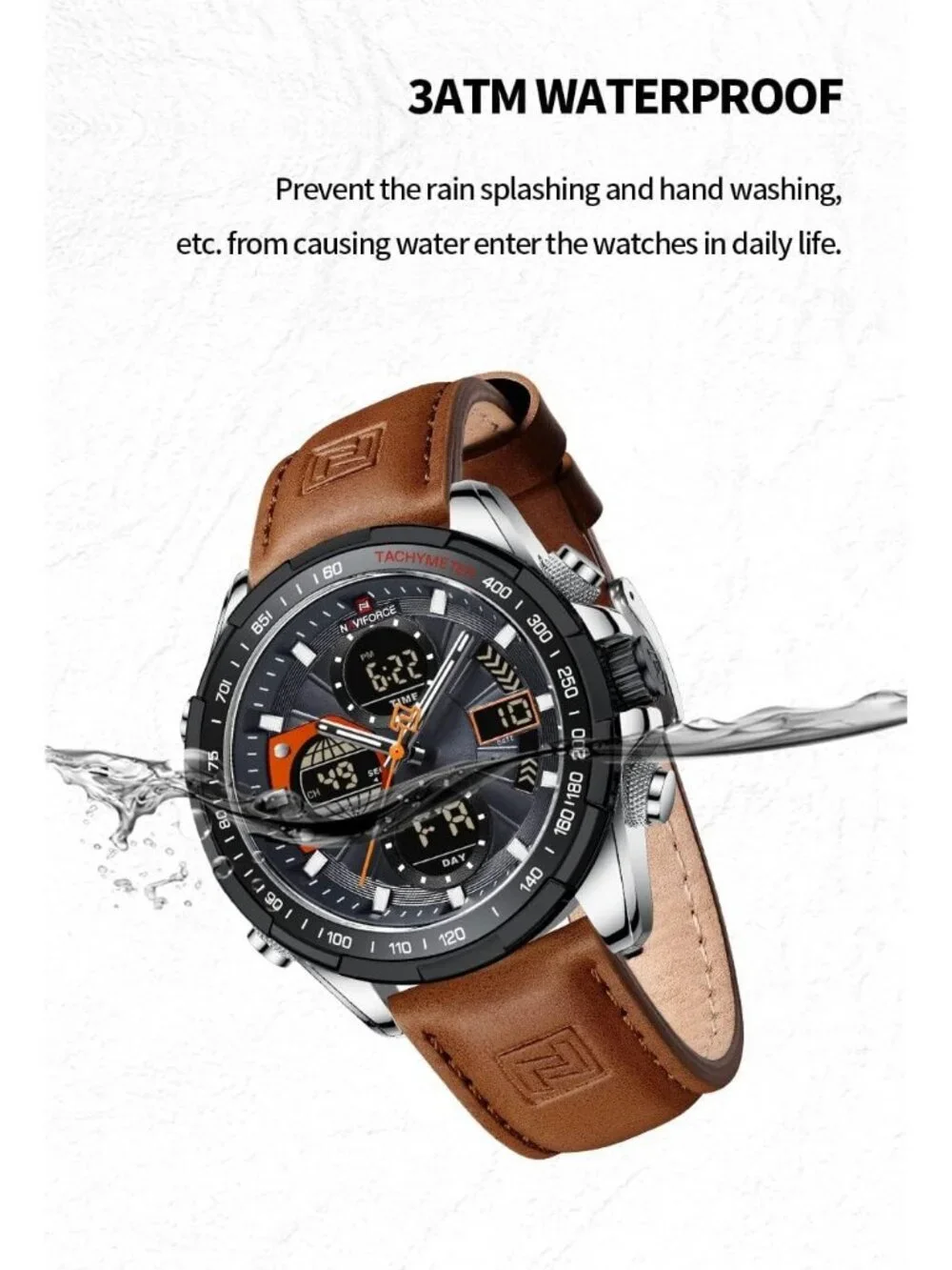 Men's Brown And Black Analog Waterproof Chronograph Classic Stylish Casual Watch